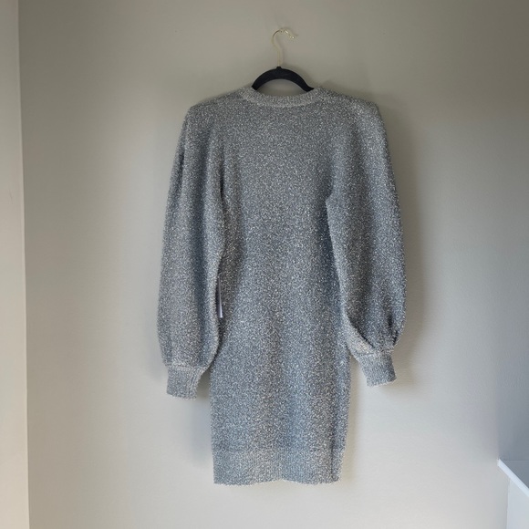 NWT Ronny Kobo Torn Geovany Silver Metallic Dress - Picture 7 of 7